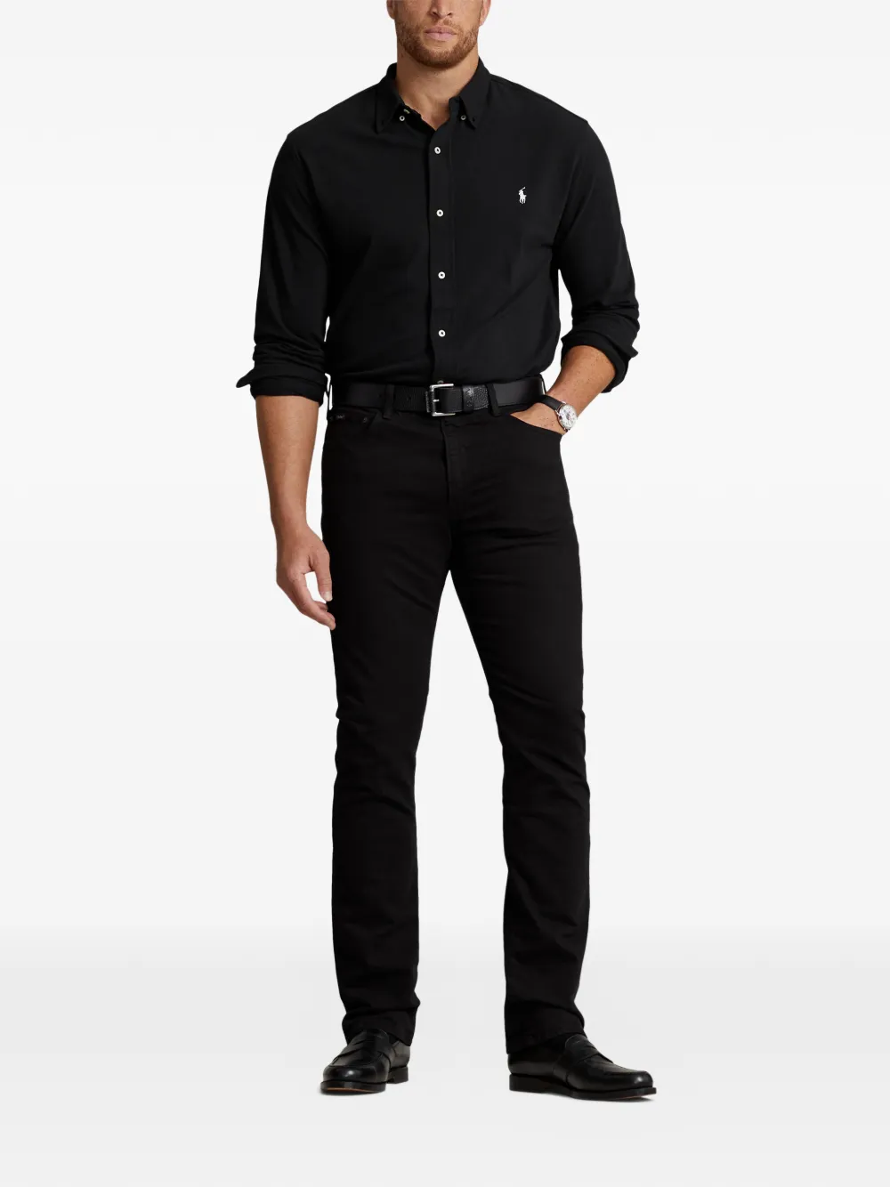 Polo Ralph Lauren Overhemd met geborduurd logo Zwart