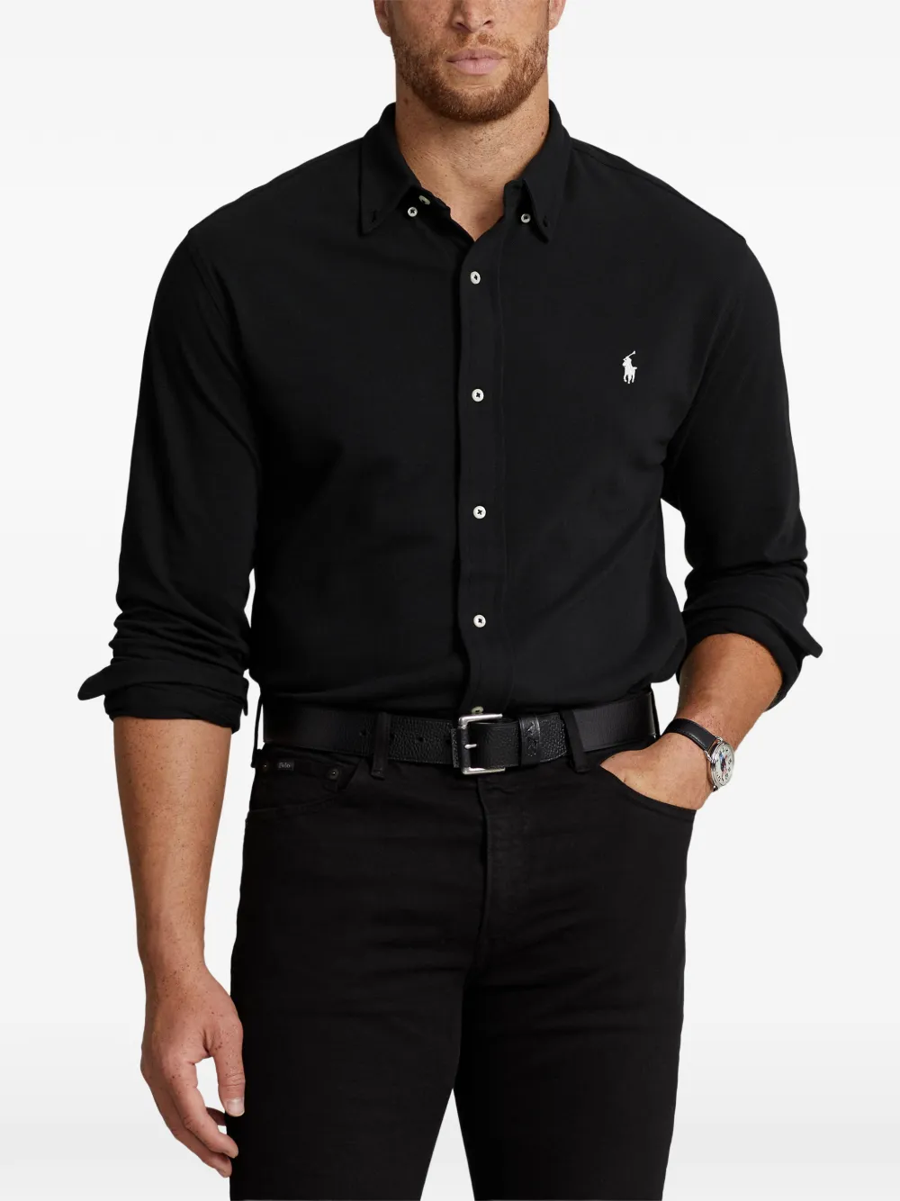 Polo Ralph Lauren Overhemd met geborduurd logo Zwart