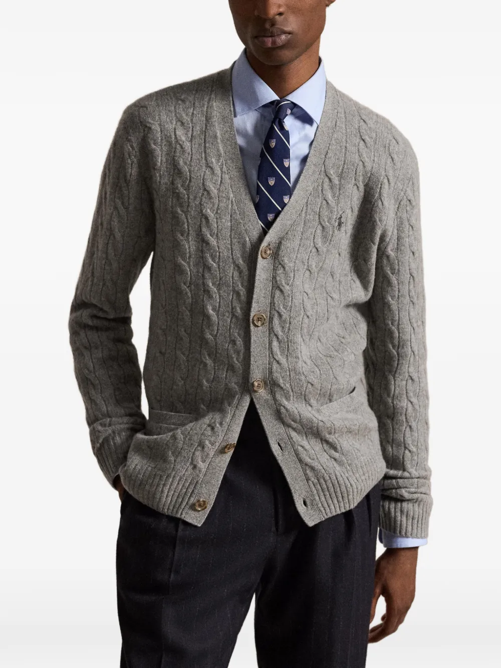 Polo Ralph Lauren Kabelgebreid vest van wol-kasjmier Grijs