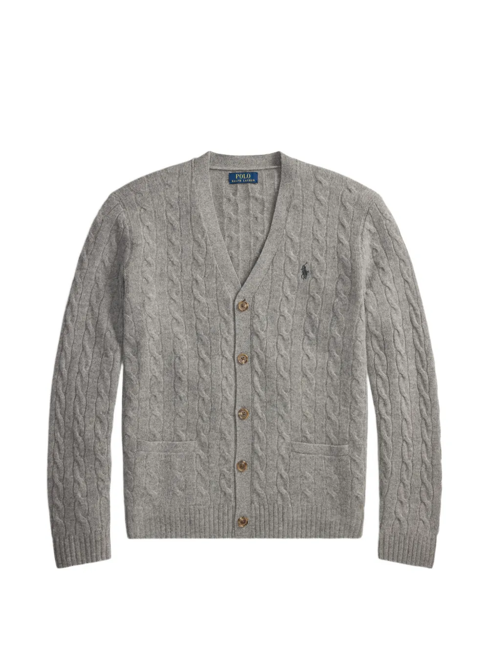 Polo Ralph Lauren Cardigan in maglia a trecce - Grigio