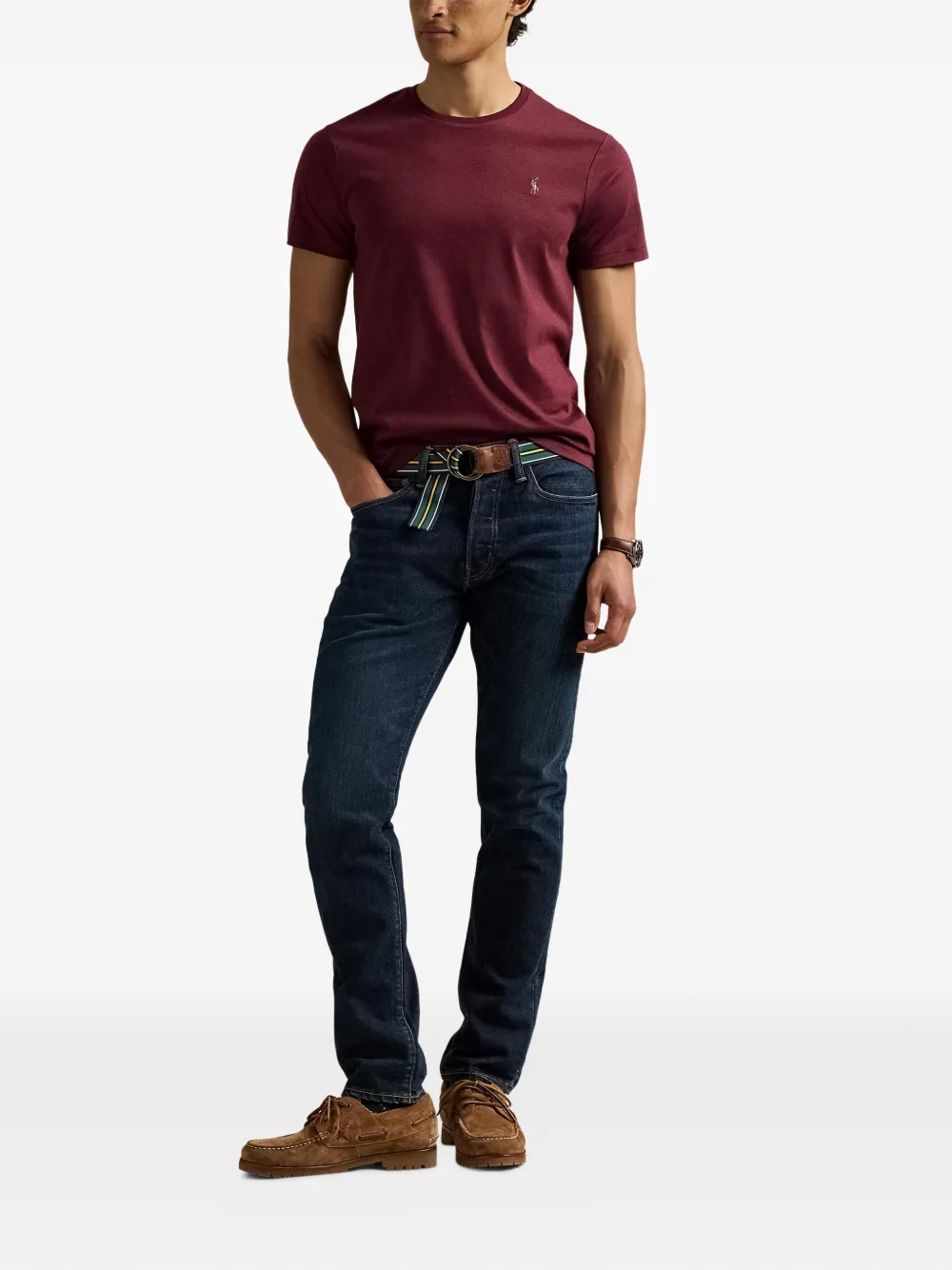 Polo Ralph Lauren Slim-fit katoenen T-shirt Rood
