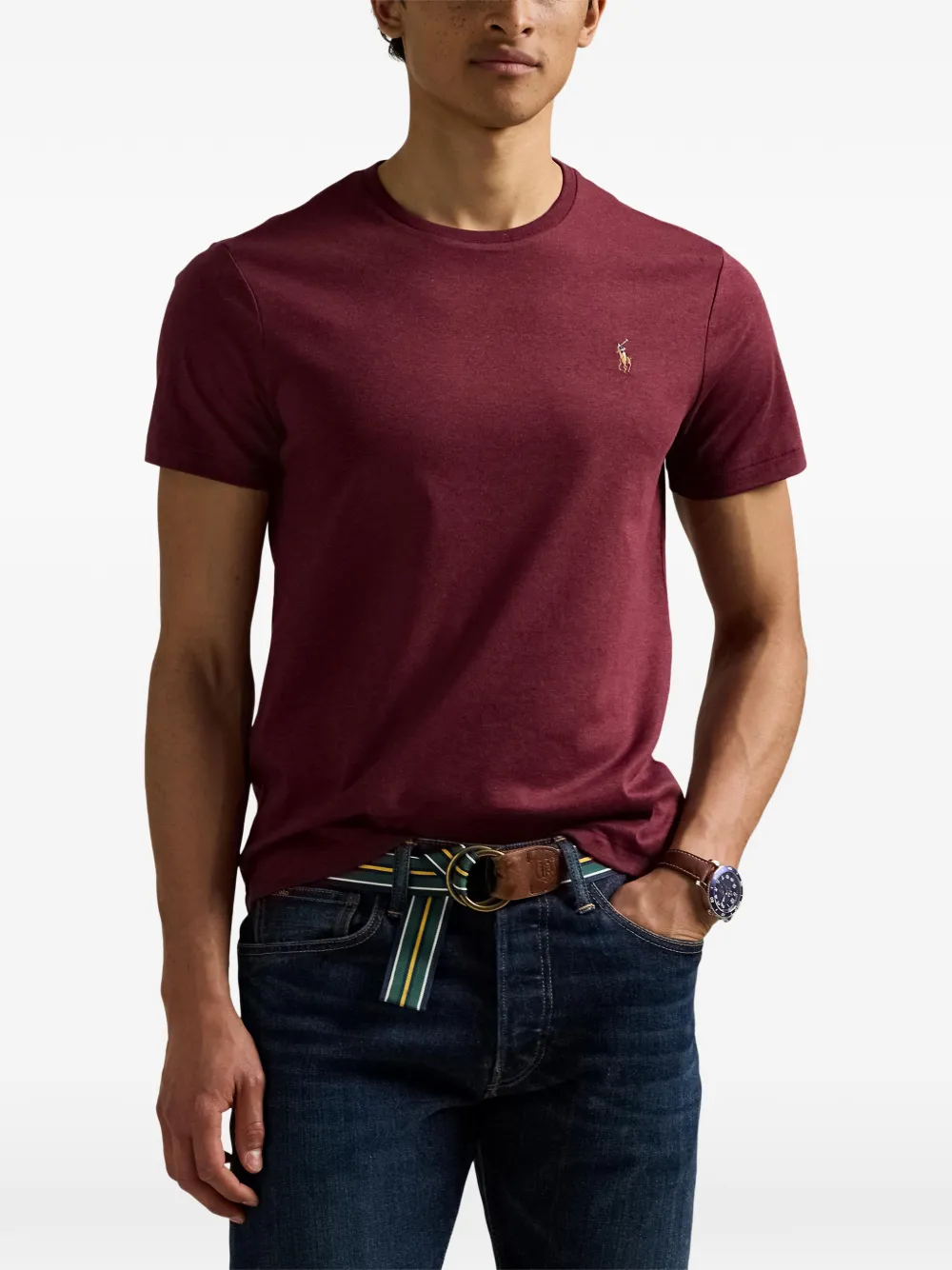 Polo Ralph Lauren Slim-fit katoenen T-shirt Rood