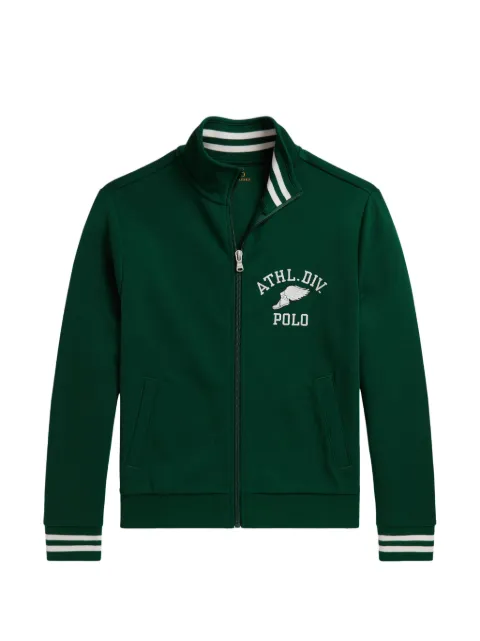 POLO RALPH LAUREN KIDS logo-embroidered striped-trim sweatshirt