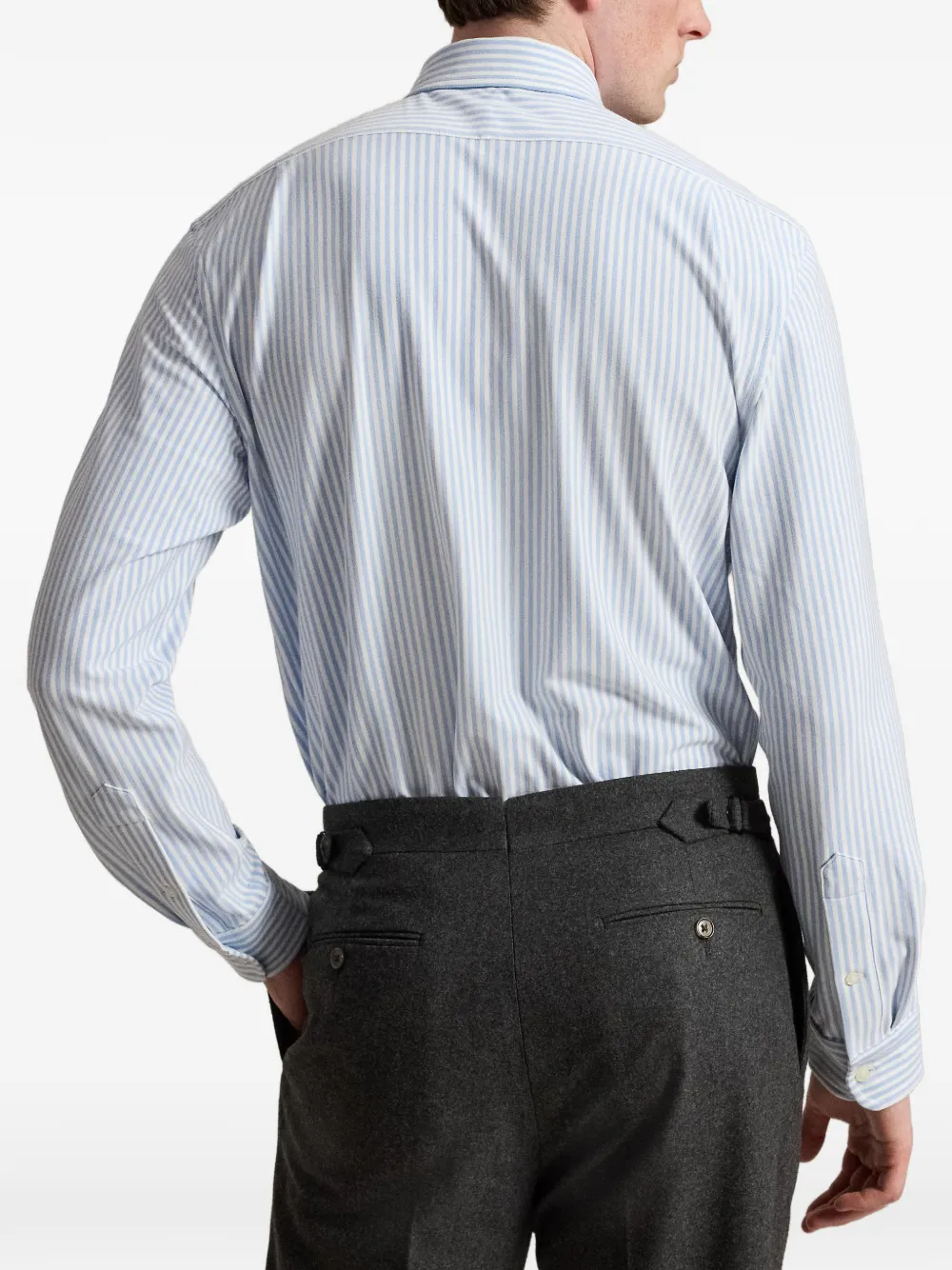 Polo Ralph Lauren Gestreept stretch gebreid Oxford overhemd Wit