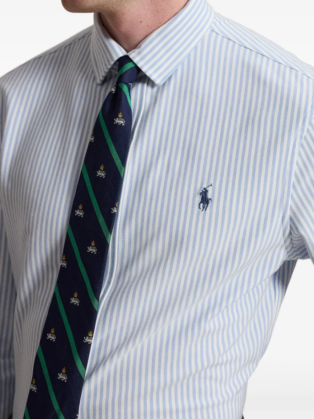 Polo Ralph Lauren Gestreept stretch gebreid Oxford overhemd Wit