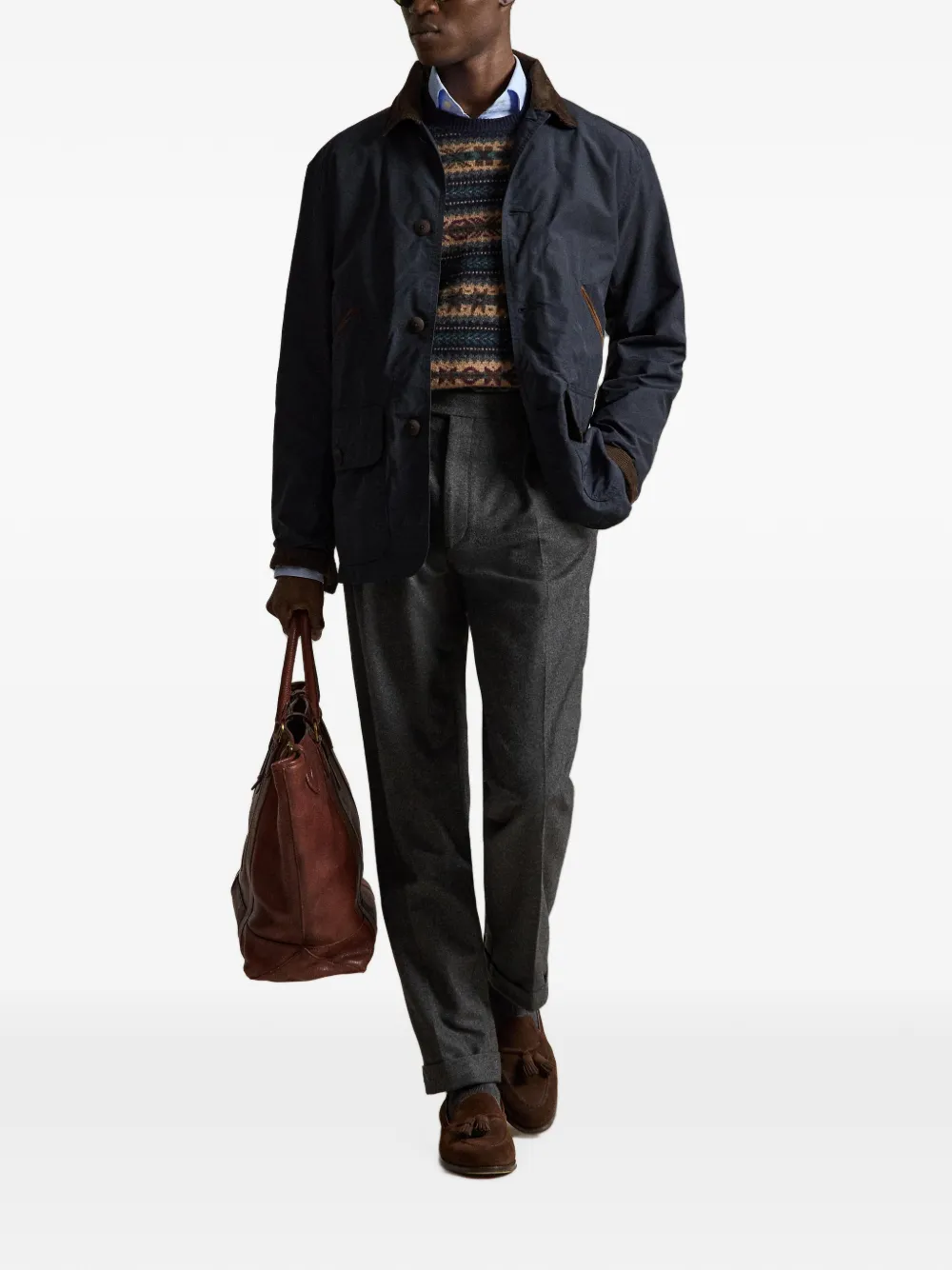 Polo Ralph Lauren Jack met ribfluwelen kraag Blauw