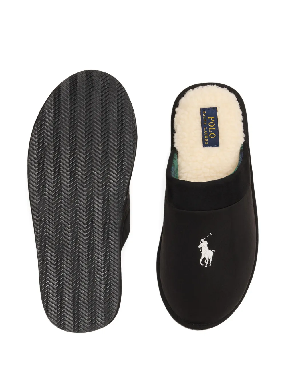 Polo Ralph Lauren embroidered-logo slippers Zwart