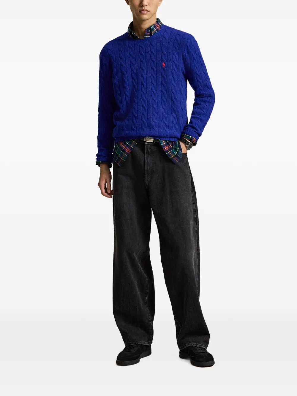 Polo Ralph Lauren Kabelgebreide trui van wol-kasjmier Blauw