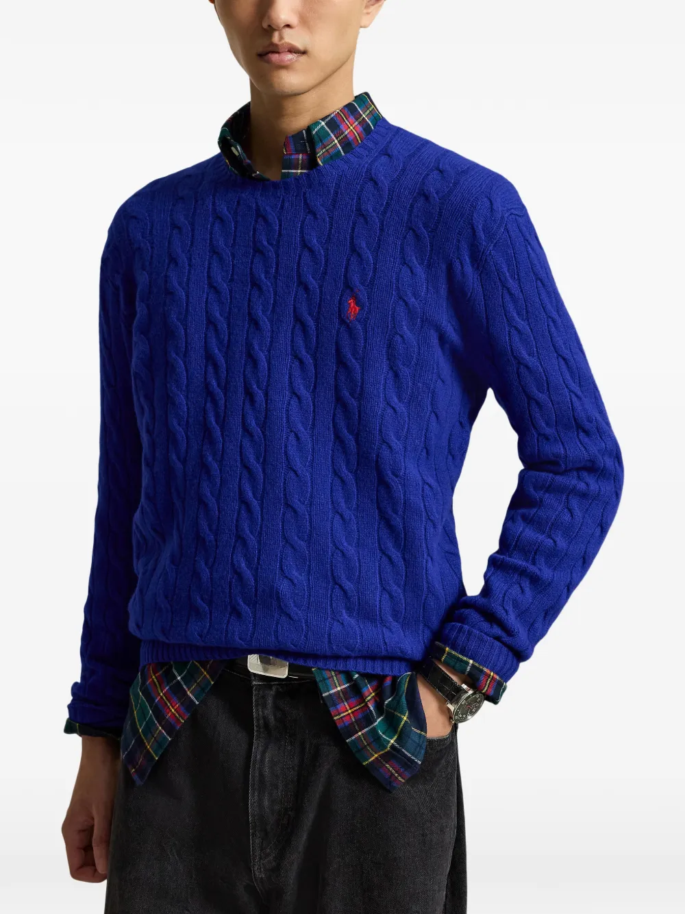 Polo Ralph Lauren Kabelgebreide trui van wol-kasjmier Blauw