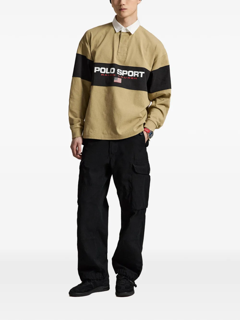 Polo Ralph Lauren Poloshirt met colourblocking Bruin
