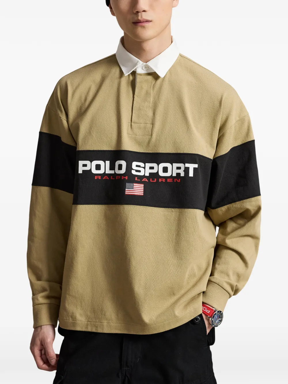 Polo Ralph Lauren Poloshirt met colourblocking Bruin