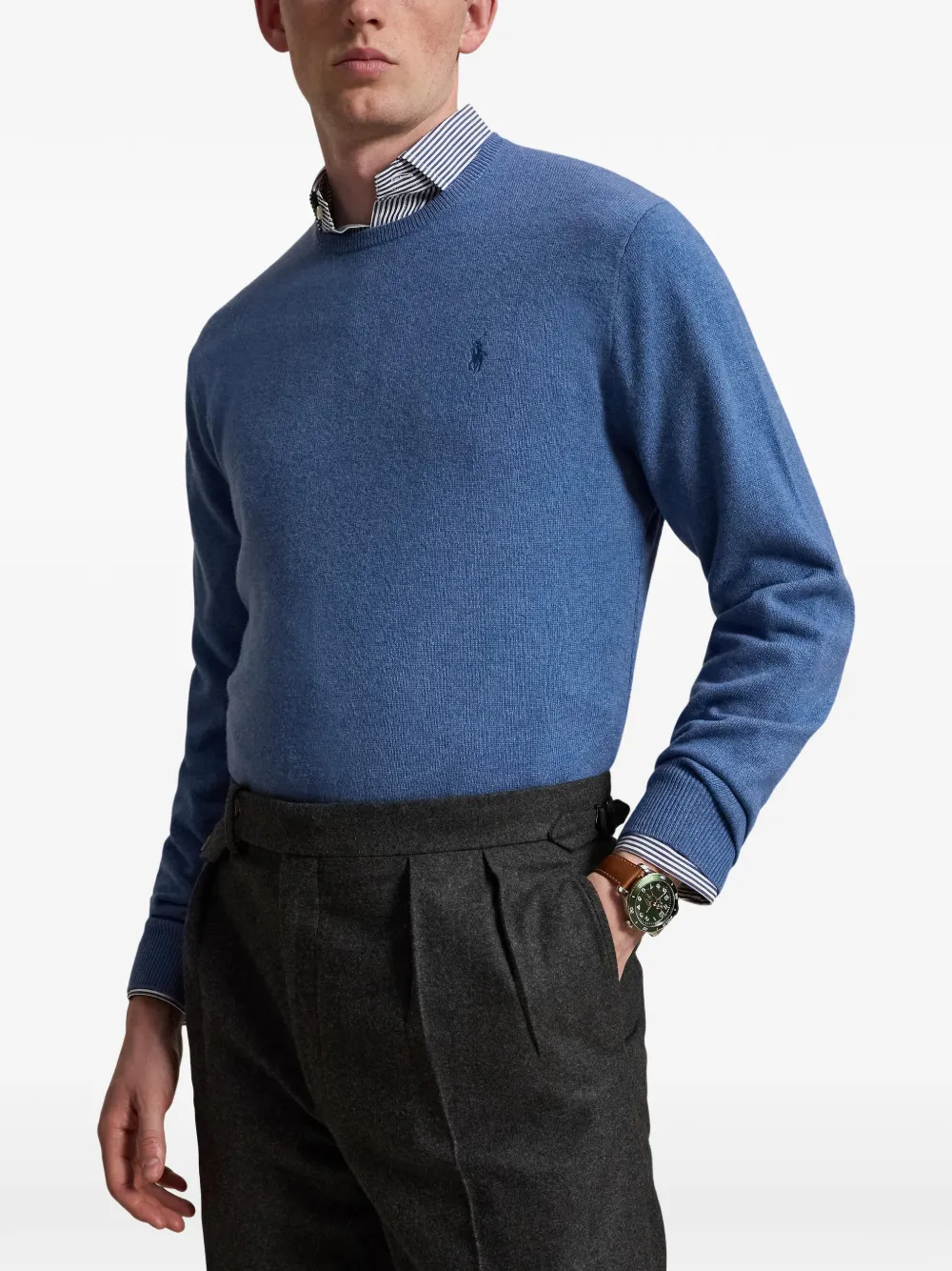 Polo Ralph Lauren Wollen trui met ronde hals Blauw
