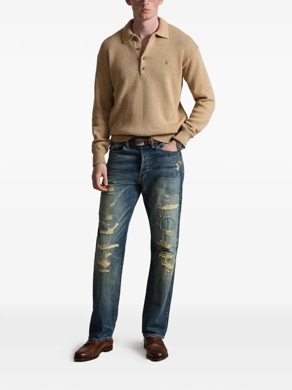 Polo Ralph Lauren Sweater met geborduurd logo Bruin