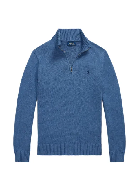Polo Ralph Lauren quarter-zip cotton mockneck jumper