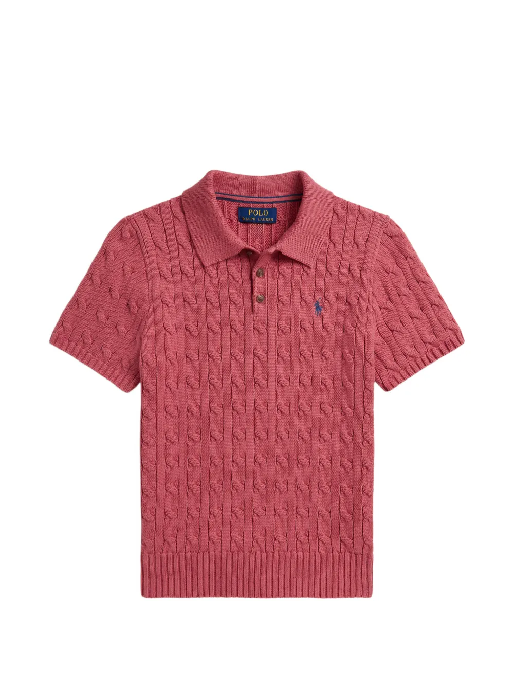 POLO RALPH LAUREN KIDS Polo in maglia intrecciata - Rosa