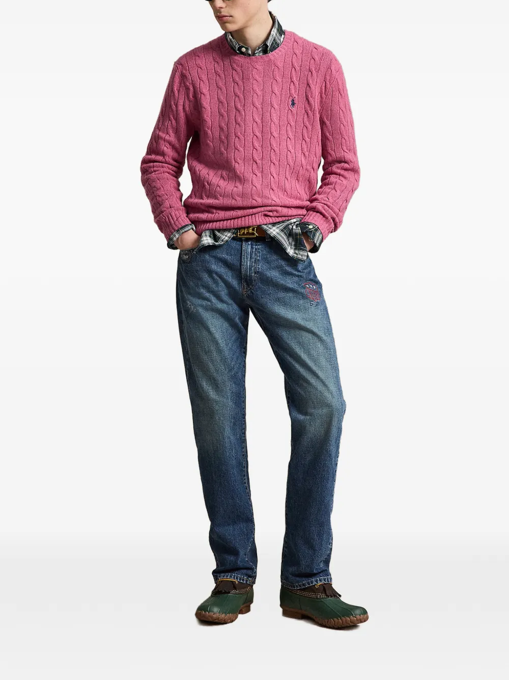 Polo Ralph Lauren Kabelgebreide trui van wol-kasjmier Roze
