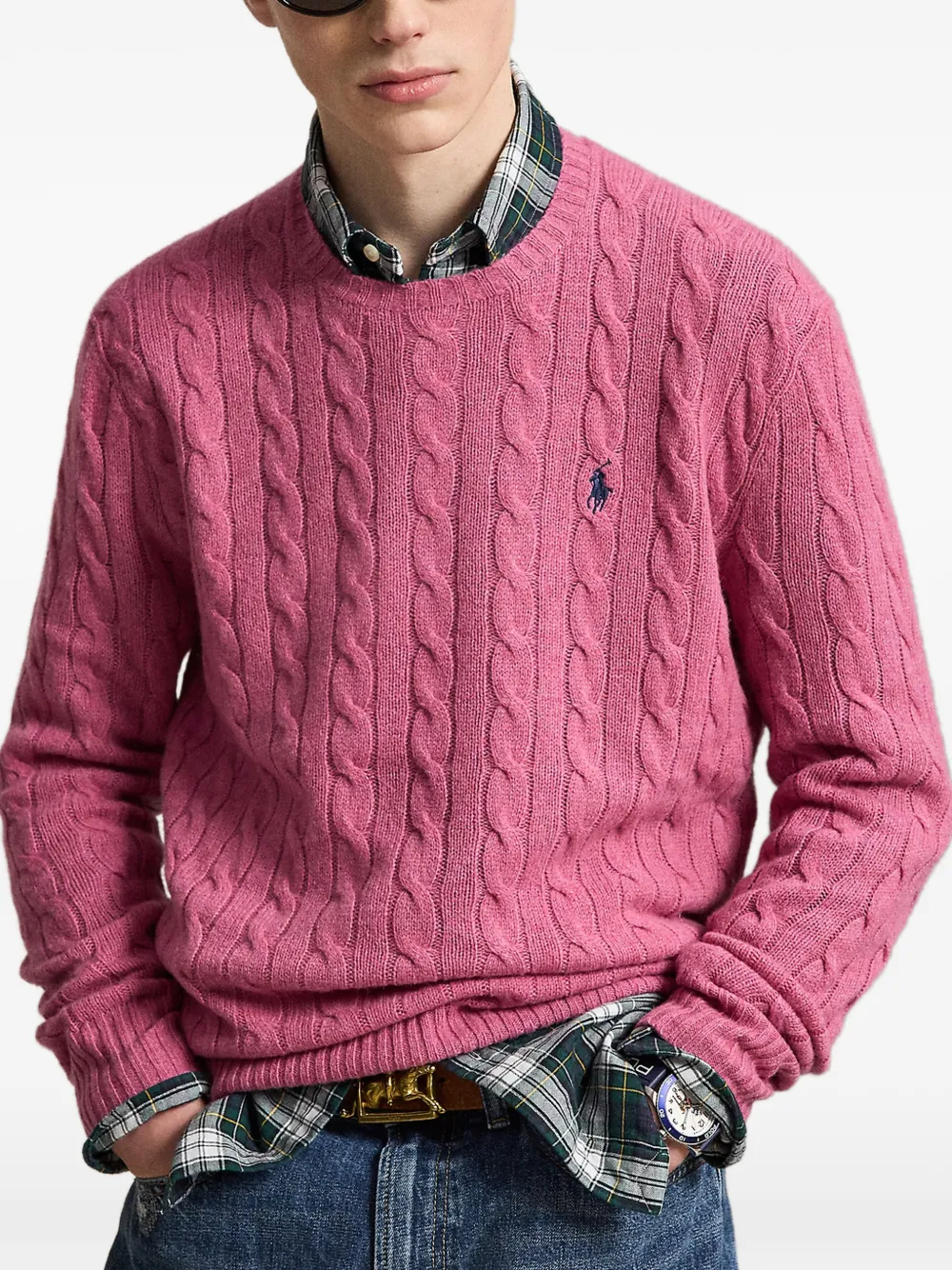 Polo Ralph Lauren Kabelgebreide trui van wol-kasjmier Roze