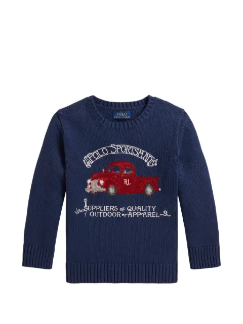 POLO RALPH LAUREN KIDS truck-intarsia sweater