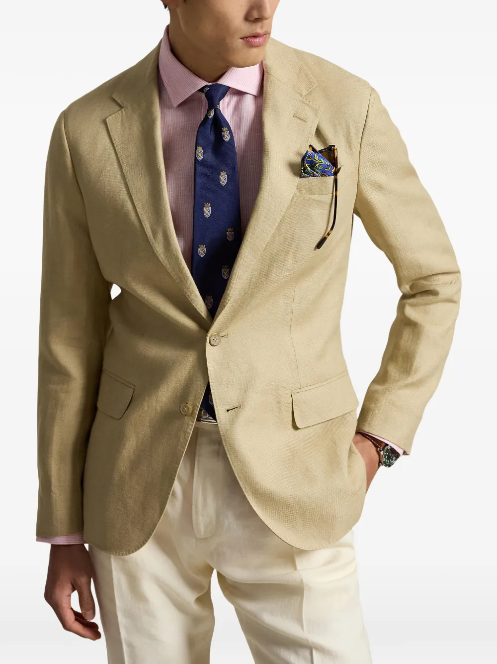 Polo Ralph Lauren Blazer met enkele rij knopen Beige