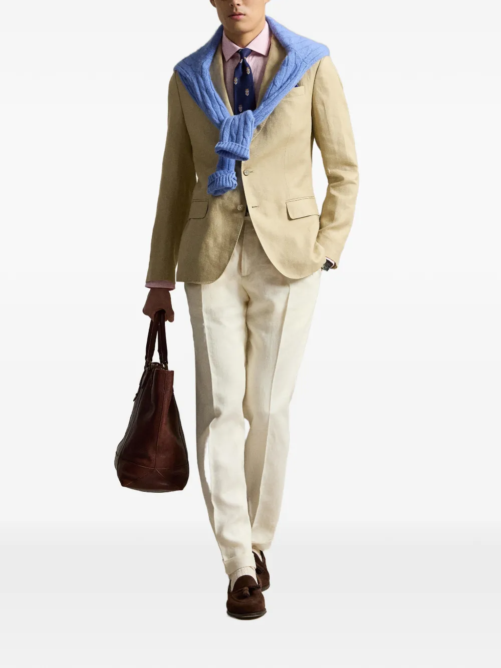 Polo Ralph Lauren Blazer met enkele rij knopen Beige