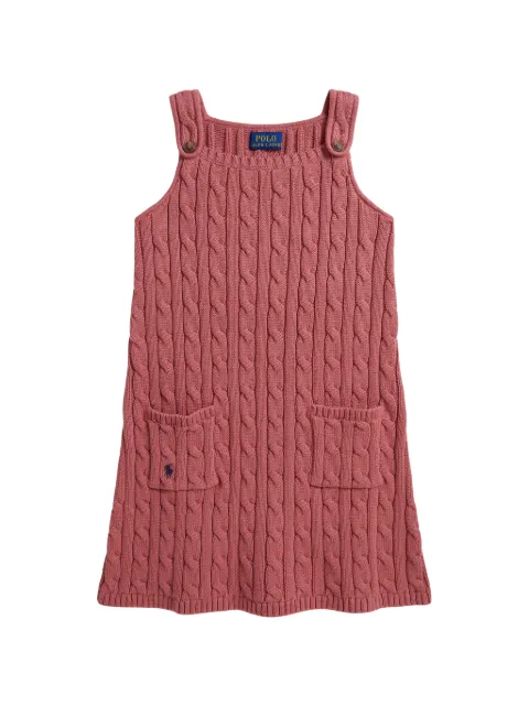 POLO RALPH LAUREN KIDS cable-knit button-strap dress