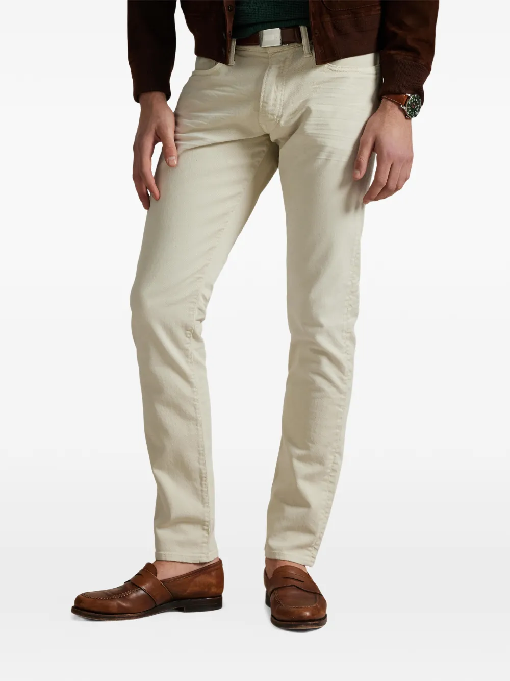 Polo Ralph Lauren Slim-fit stretch jeans met vijf zakken Beige