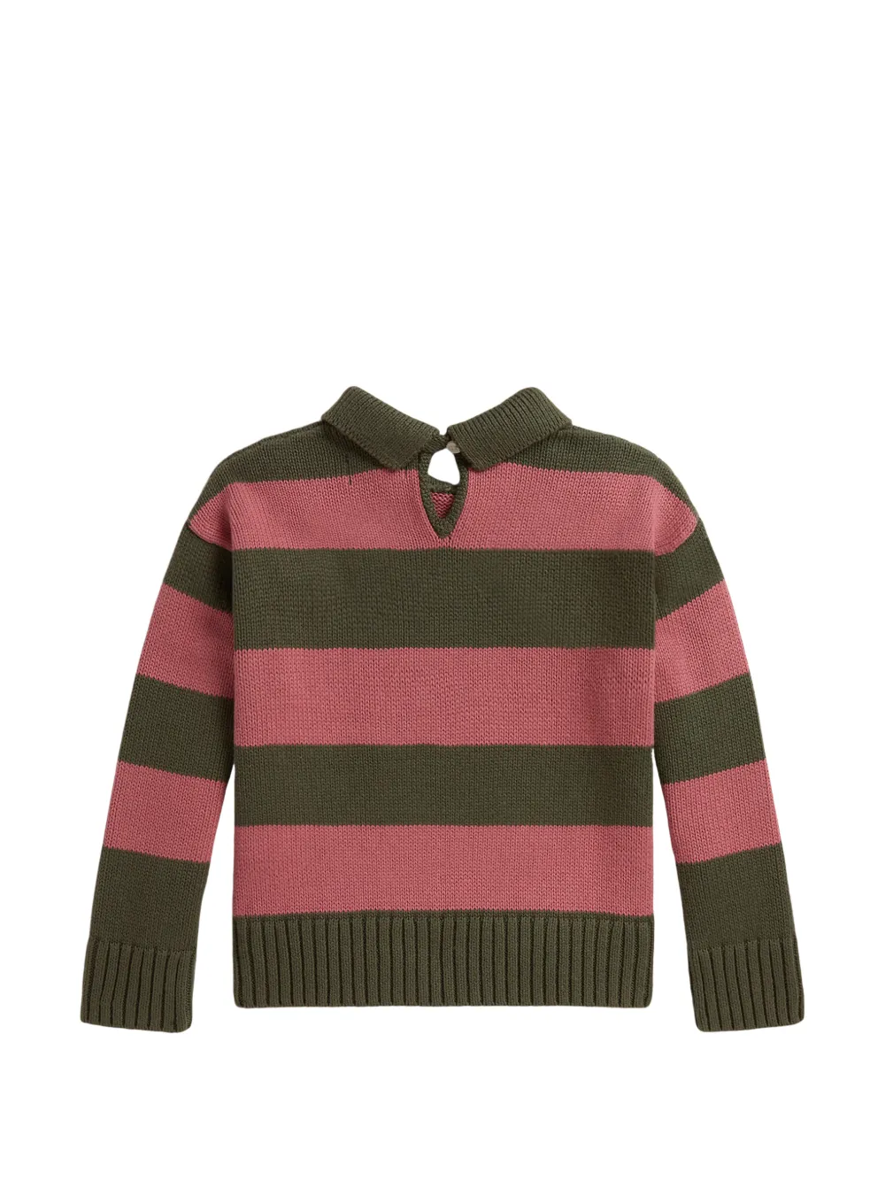 POLO RALPH LAUREN KIDS Gestreepte trui met kraag Groen