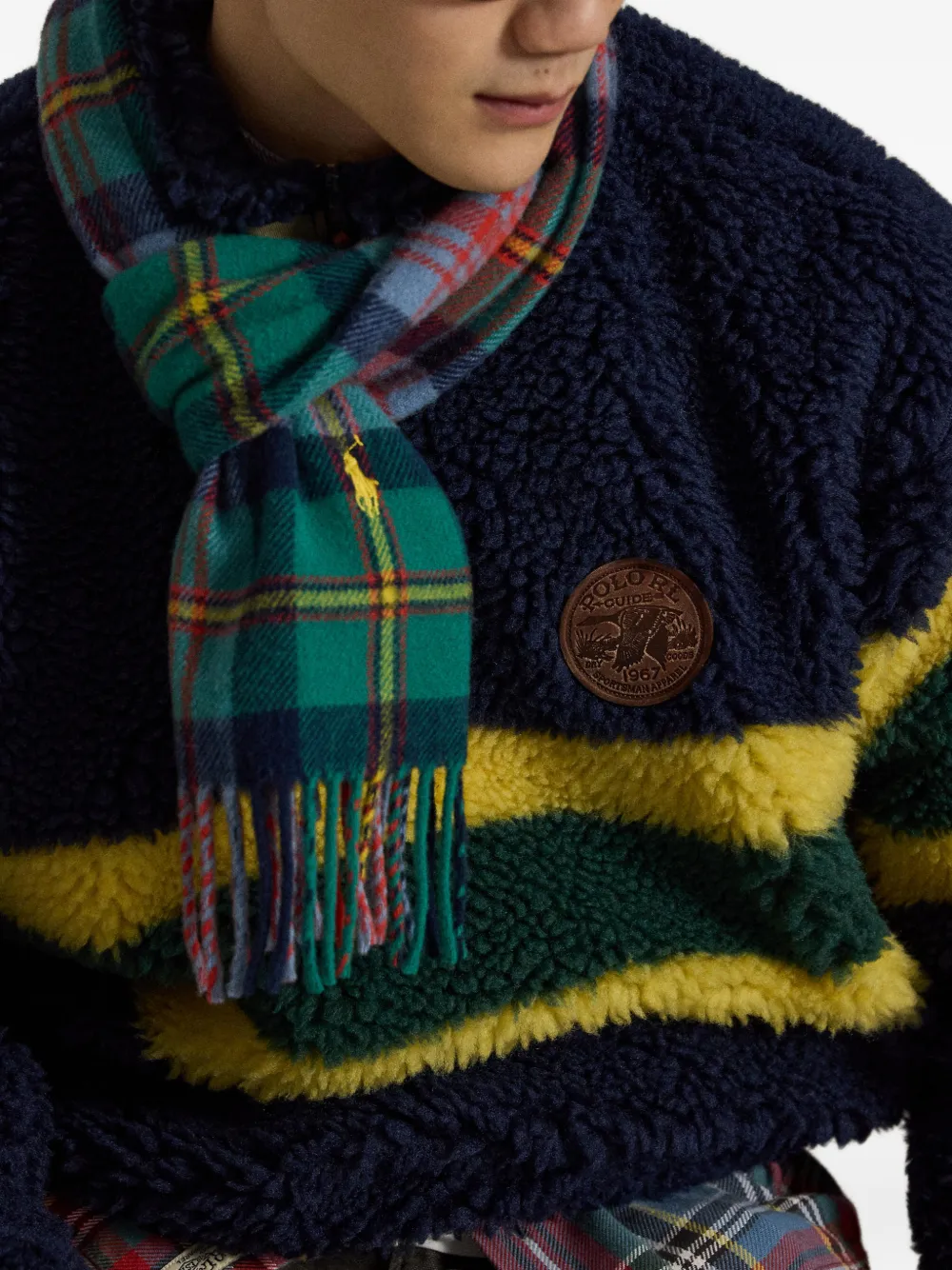 Polo Ralph Lauren Gestreepte fleece pullover Blauw