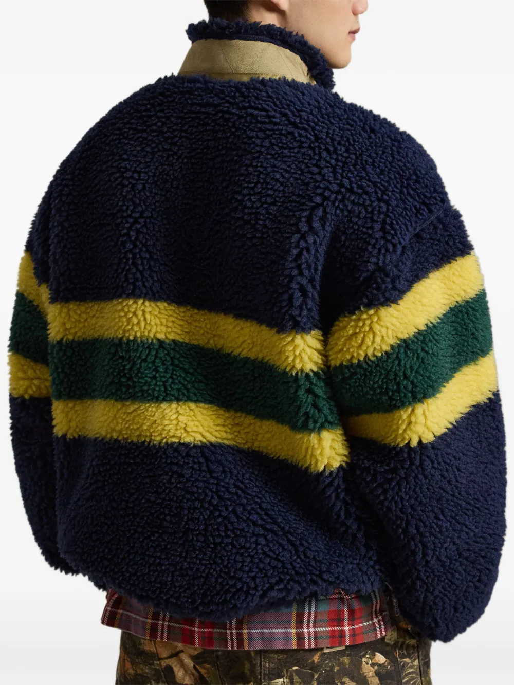Polo Ralph Lauren Gestreepte fleece pullover Blauw
