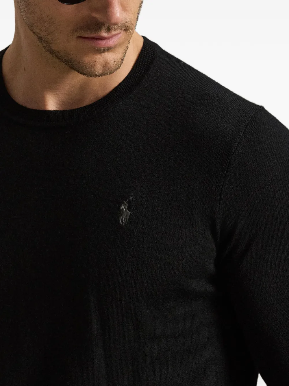 Polo Ralph Lauren Wollen trui met borduurwerk Zwart