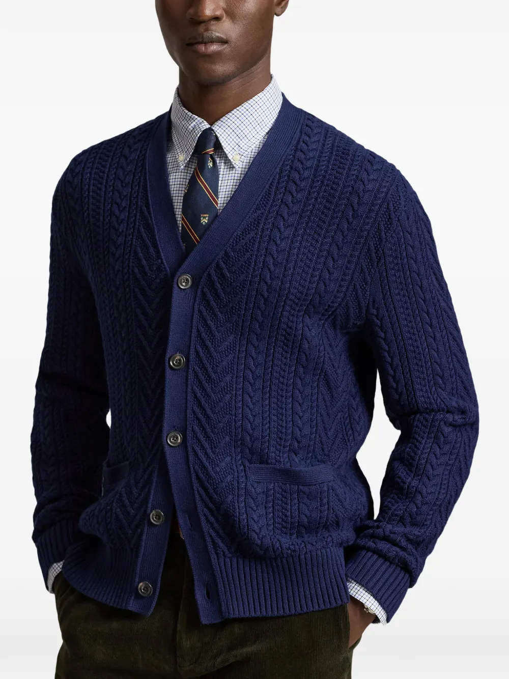 Polo Ralph Lauren Aran gebreid vest Blauw