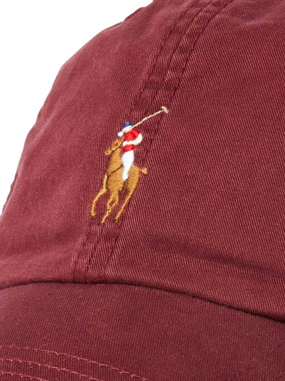 Polo Ralph Lauren Twill leren pet met borduurwerk Rood