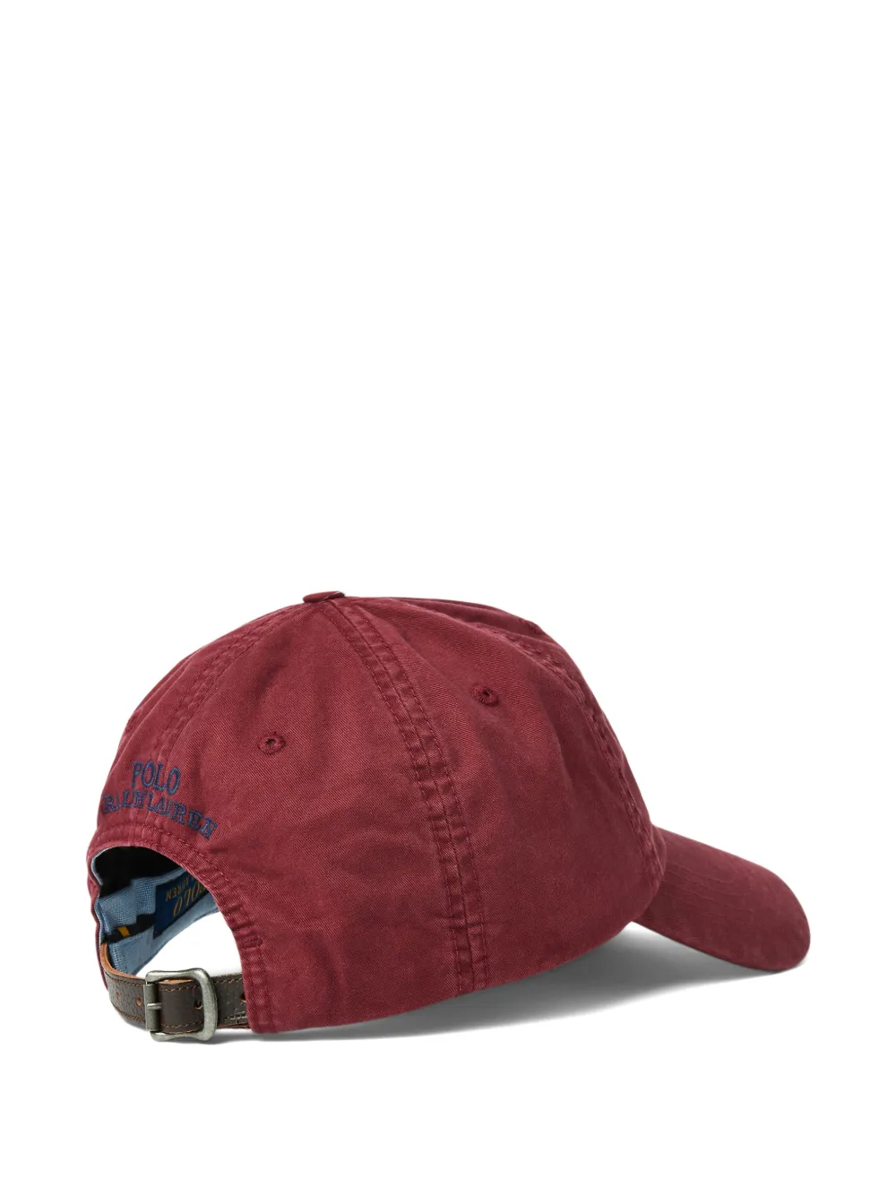 Polo Ralph Lauren Twill leren pet met borduurwerk Rood