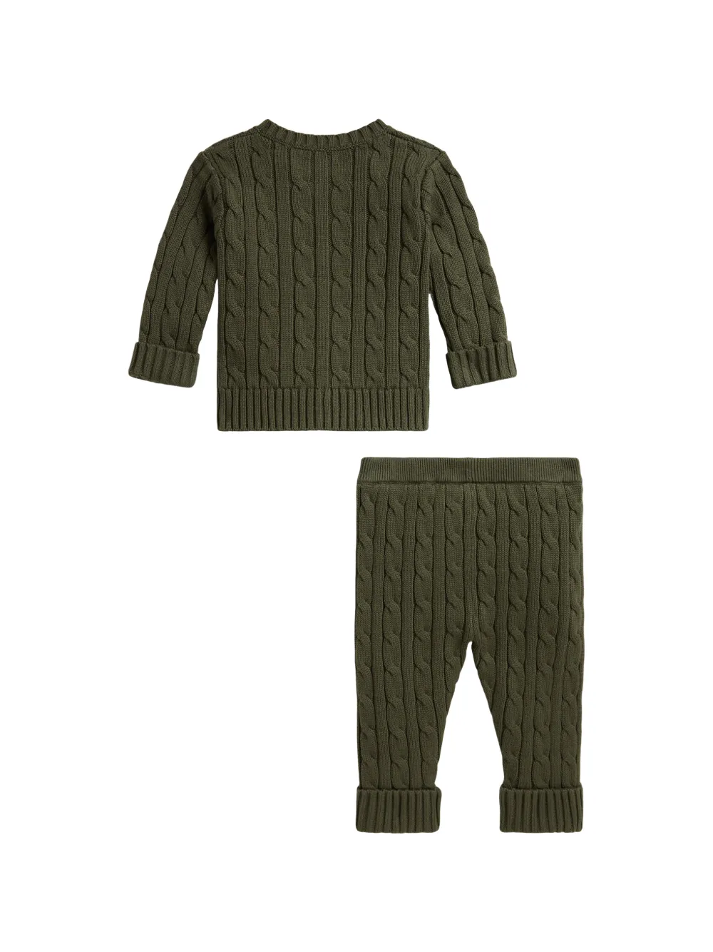 POLO RALPH LAUREN KIDS Kabelgebreid vest en broek Groen