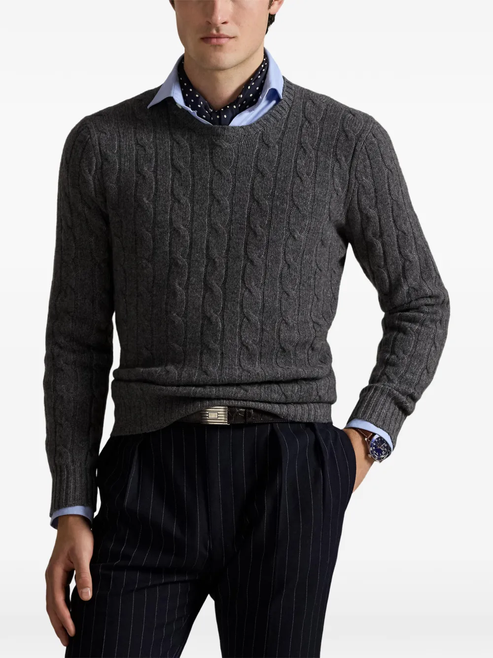Polo Ralph Lauren The Iconic kabelgebreide trui Grijs