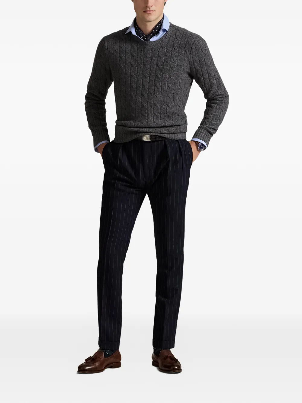 Polo Ralph Lauren The Iconic kabelgebreide trui Grijs