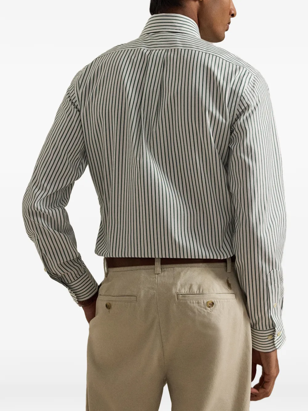 Polo Ralph Lauren Custom Fit gestreept Oxford overhemd Wit