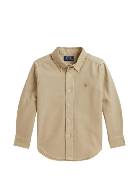 POLO RALPH LAUREN KIDS logo-detail cotton oxford shirt