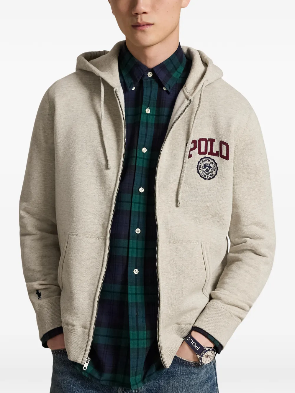 Polo Ralph Lauren Hoodie met geborduurd logo Grijs