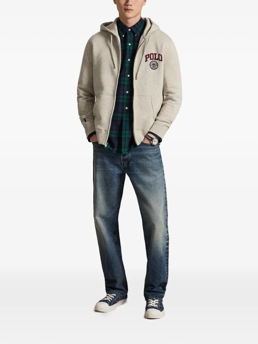 Polo Ralph Lauren Hoodie met geborduurd logo Grijs