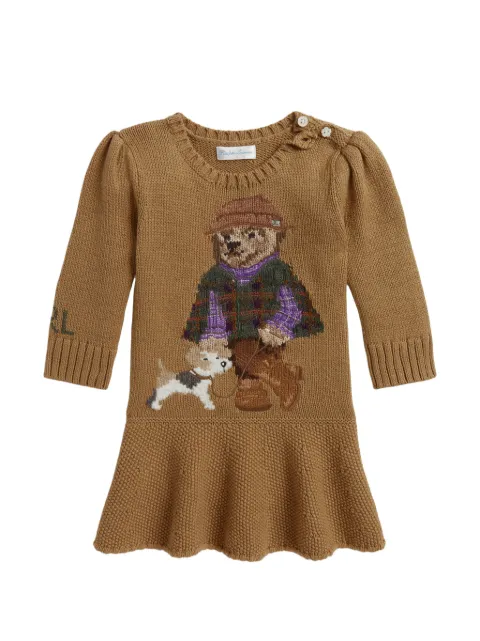 POLO RALPH LAUREN KIDS Polo Bear long-sleeve knitted dress