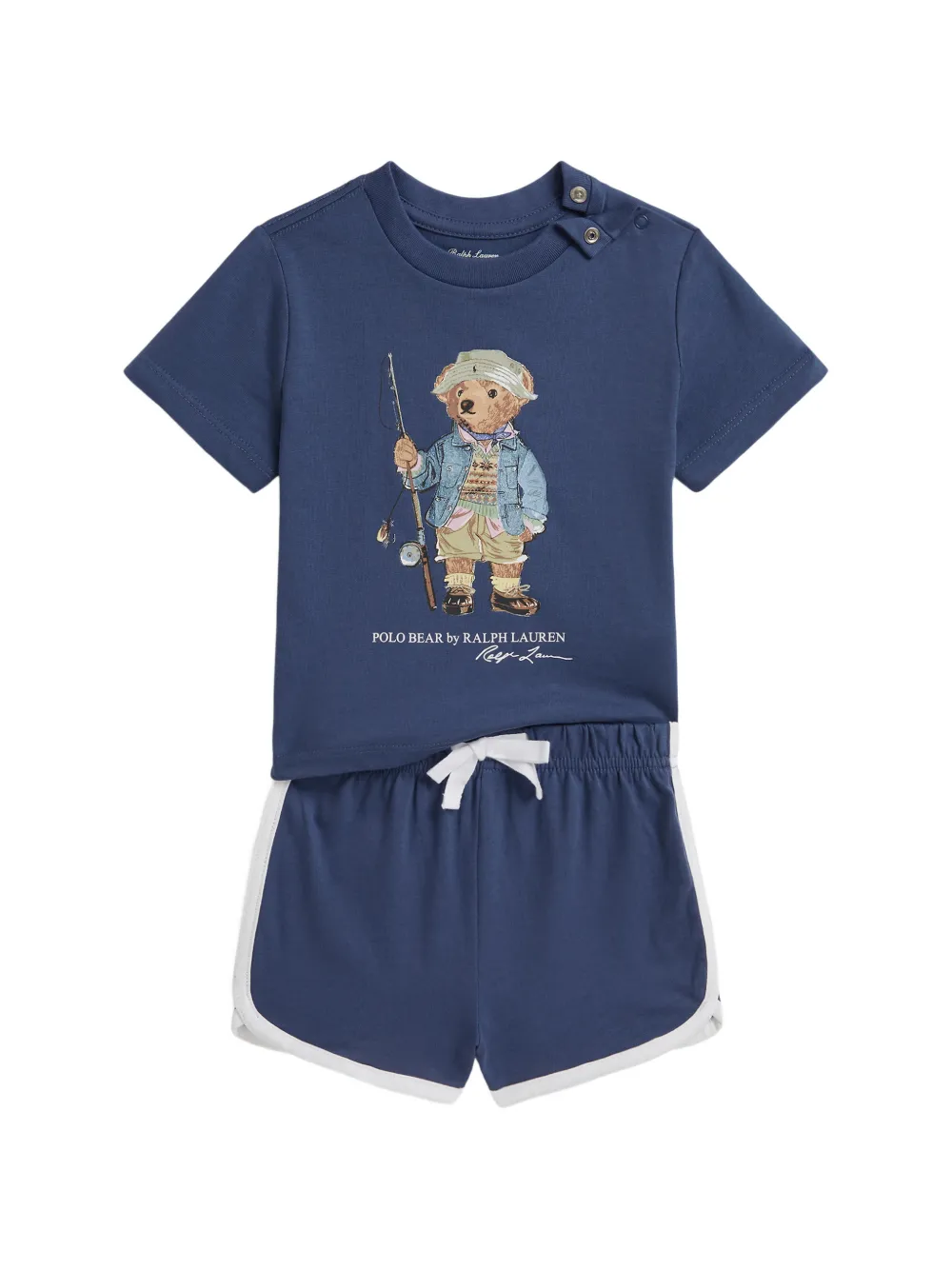 POLO RALPH LAUREN KIDS Polo Bear cotton T-shirt and shorts set - Blue