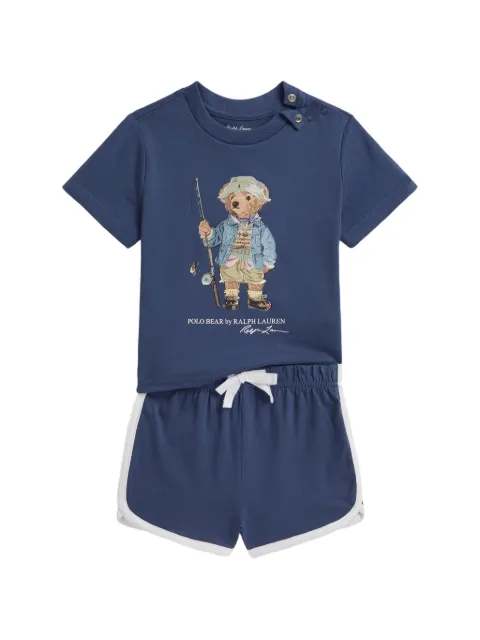 POLO RALPH LAUREN KIDS Polo Bear cotton T-shirt and shorts set