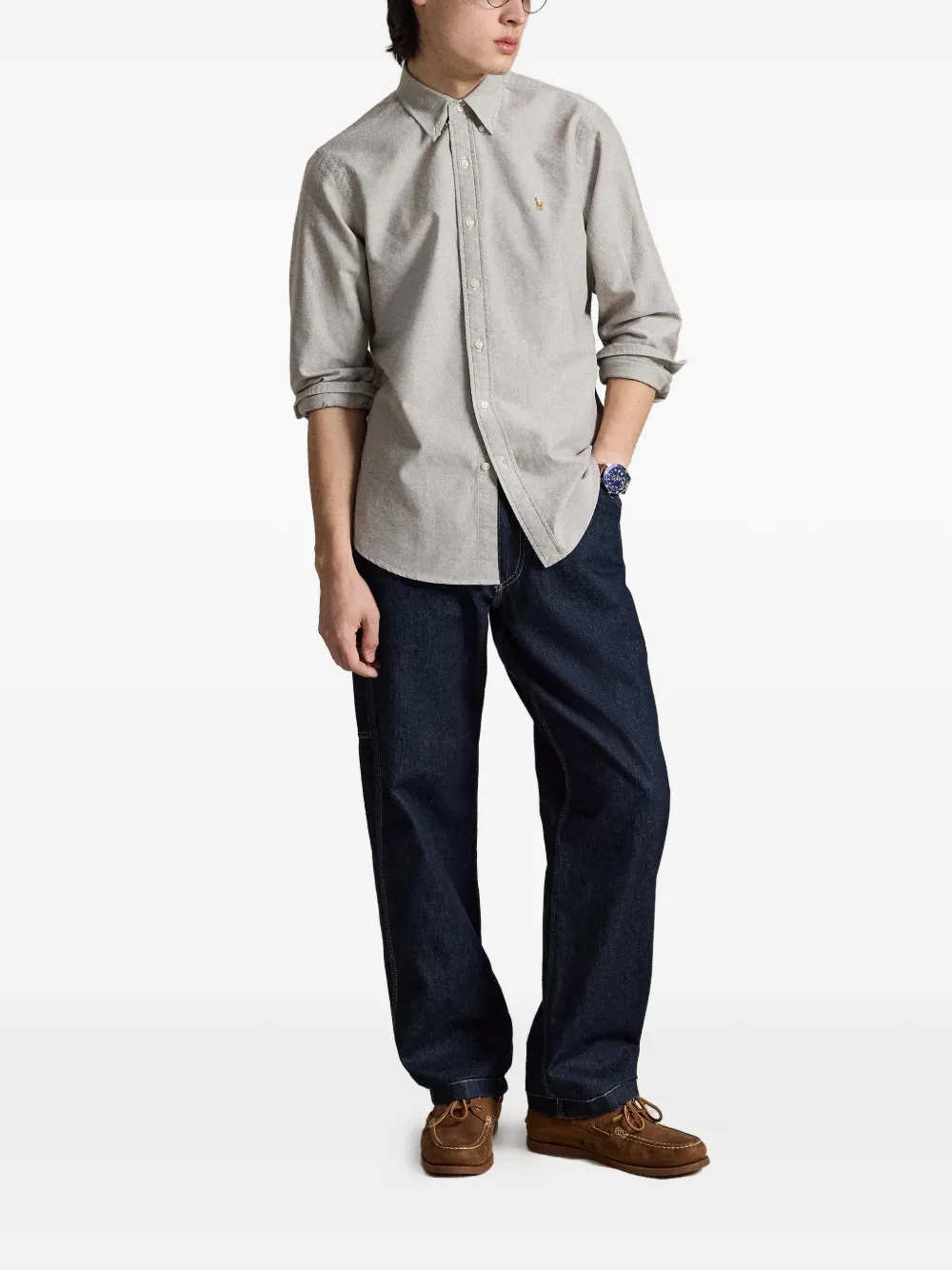 Polo Ralph Lauren Overhemd met geborduurd logo Grijs