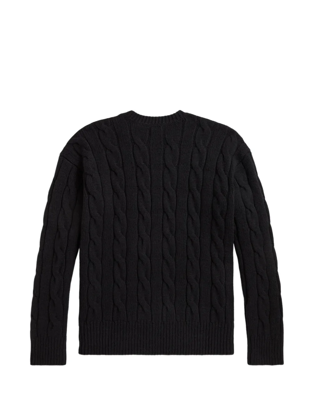 Polo Ralph Lauren Ruimvallende kabeltrui van wolblend Zwart