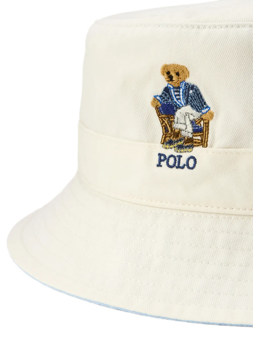 Polo Ralph Lauren Loft vissershoed met borduurwerk Beige