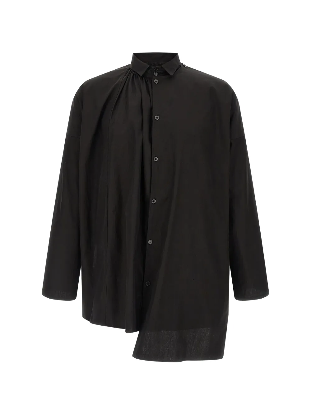 Yohji Yamamoto collar-gather double-B shirt - Black