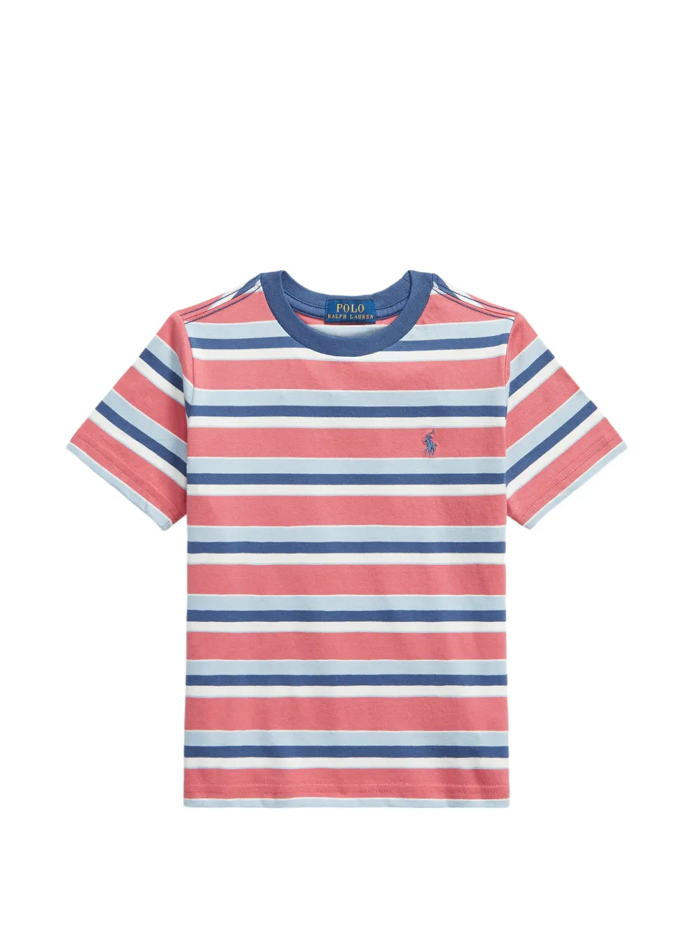POLO RALPH LAUREN KIDS striped embroidered-Pony T-shirt - Rosso