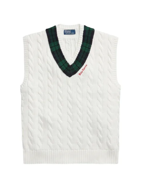 Polo Ralph Lauren suéter en tejidos de ochos con cuello en V