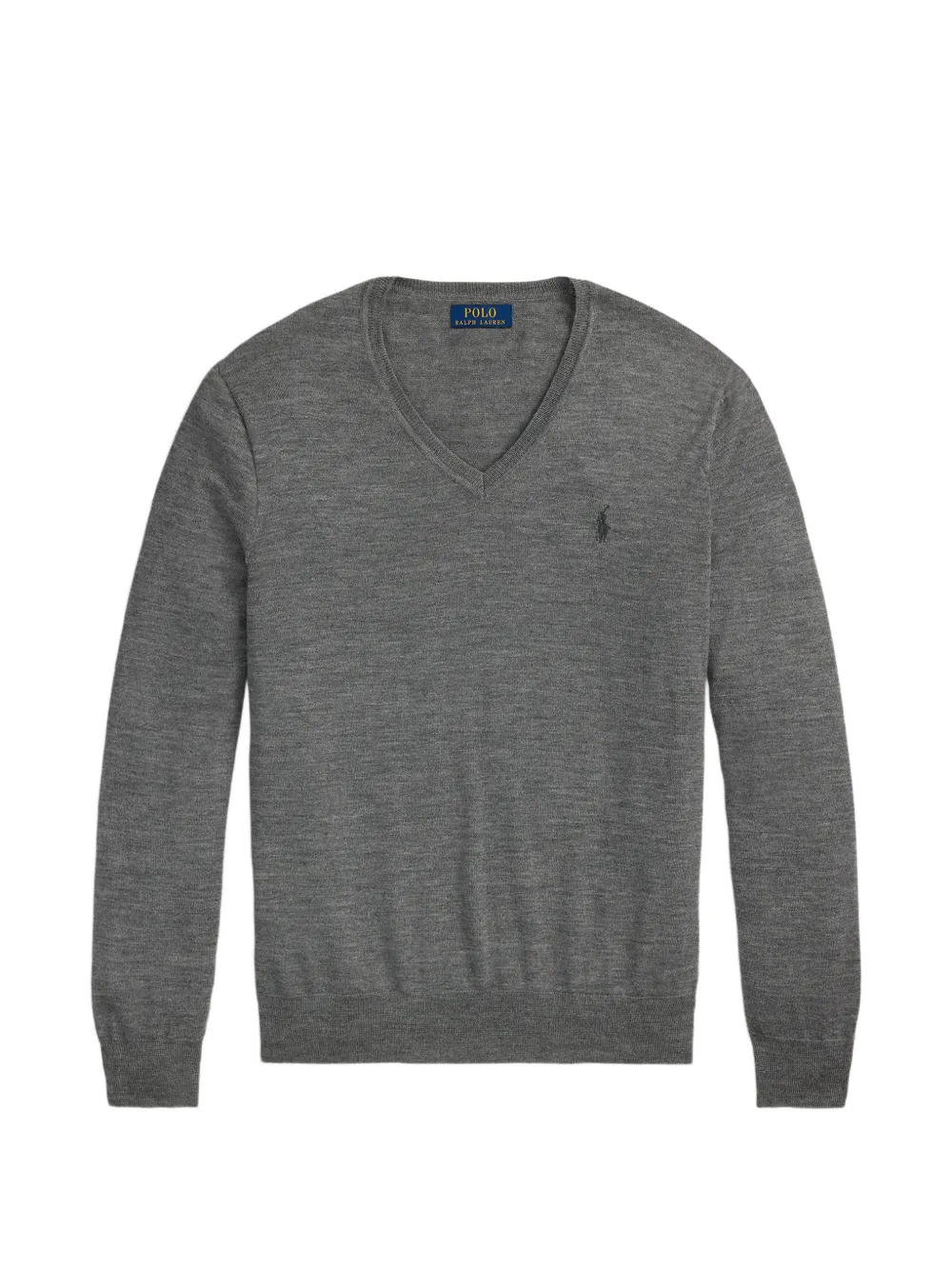 Polo Ralph Lauren Maglione con scollo a V e logo ricamato - Grigio